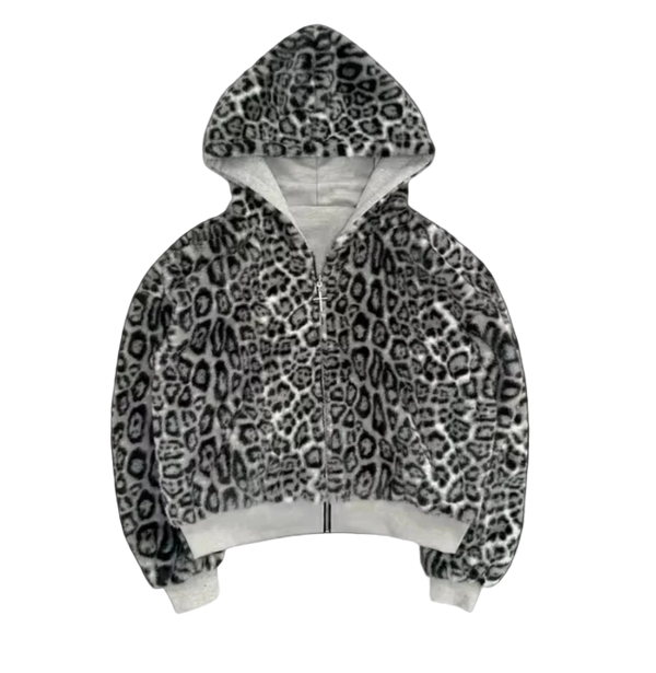 "LEOPARD FUR" REVERSIBLE HOODIE